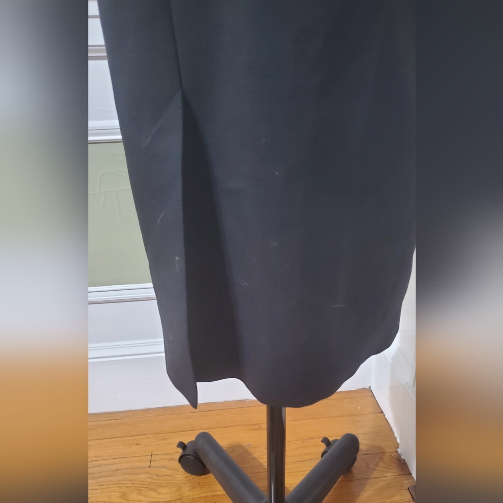 Karen Millen structured off-shoulder illusion sleeves LBD black dress sz 6 - Picture 9 of 12